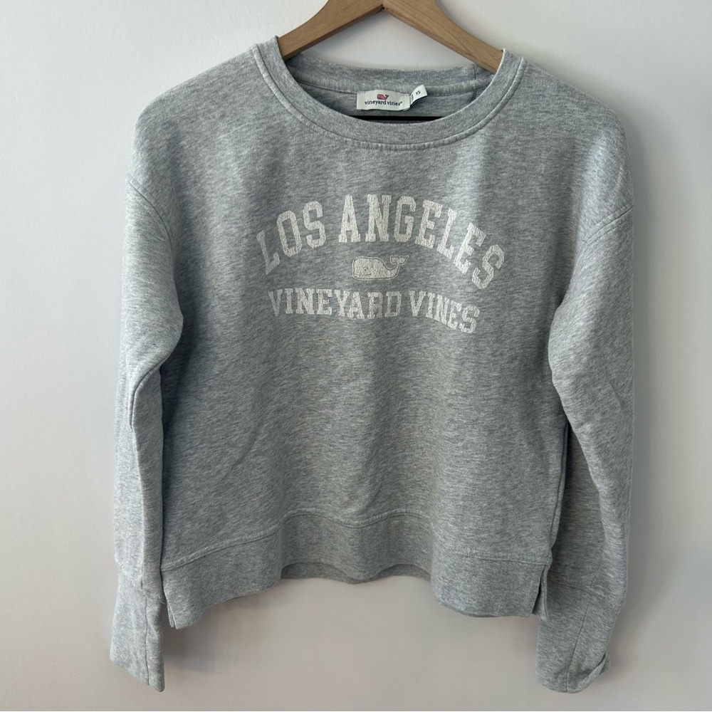 Vineyard Vines Women’s Gray and White Los Angeles Crewneck Sweatshirt, Size XS
